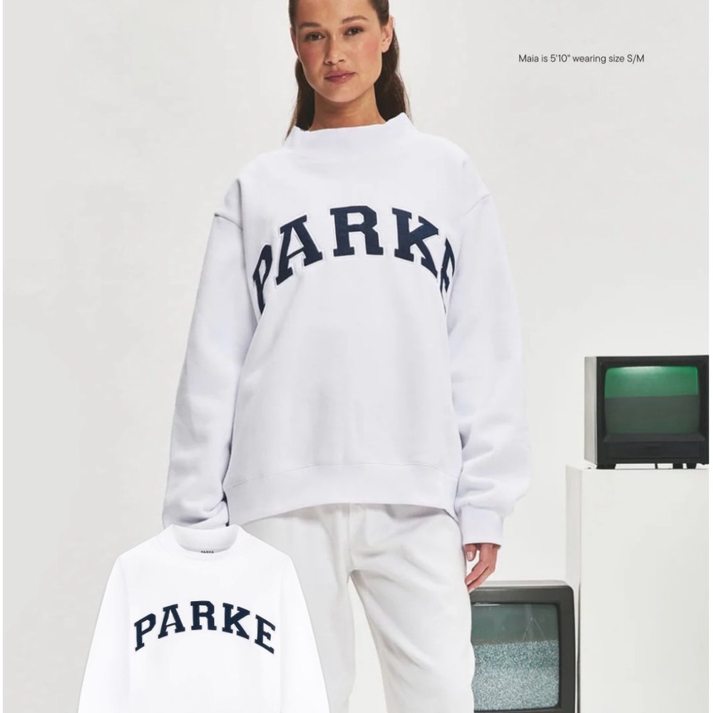 Parke Women's White & Denim Sweatshirt L/XL BRAND NEW WITH TAGS IN BAG